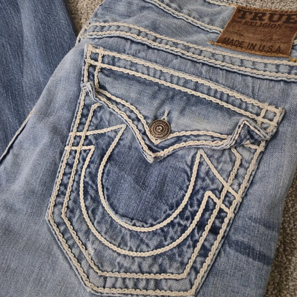 Vintage True Religion Deadwood Ropestitch Jeans Size 38 Designer Flap Pocket